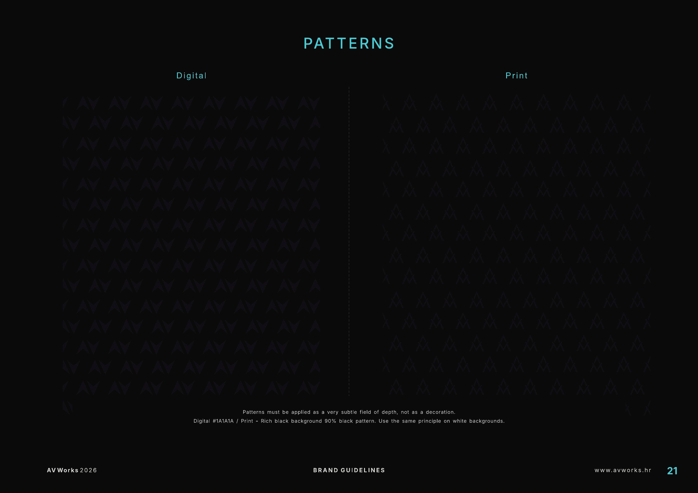 AV WORKS repeating symbol patterns for digital and print use.