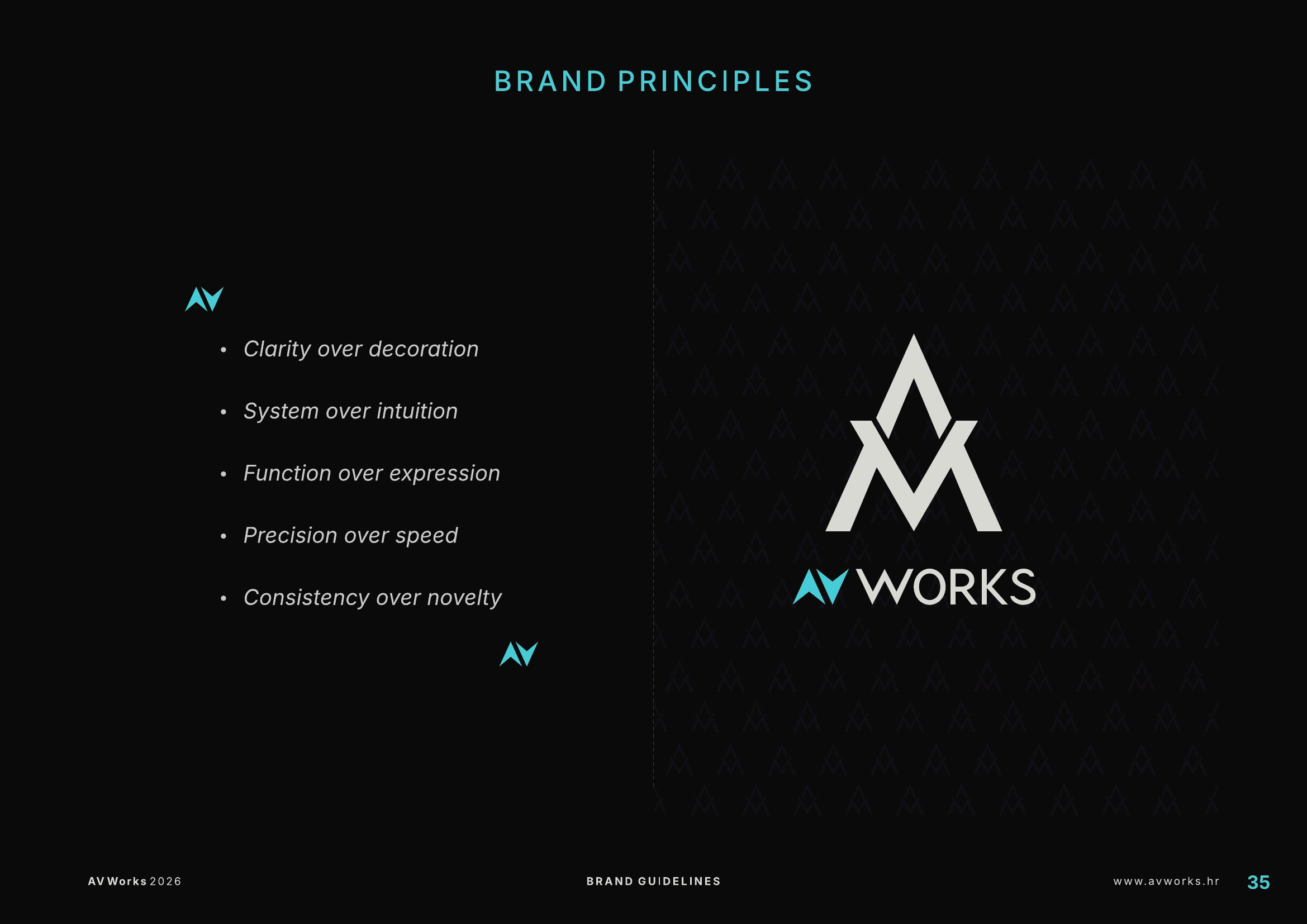 AV WORKS brand principles.